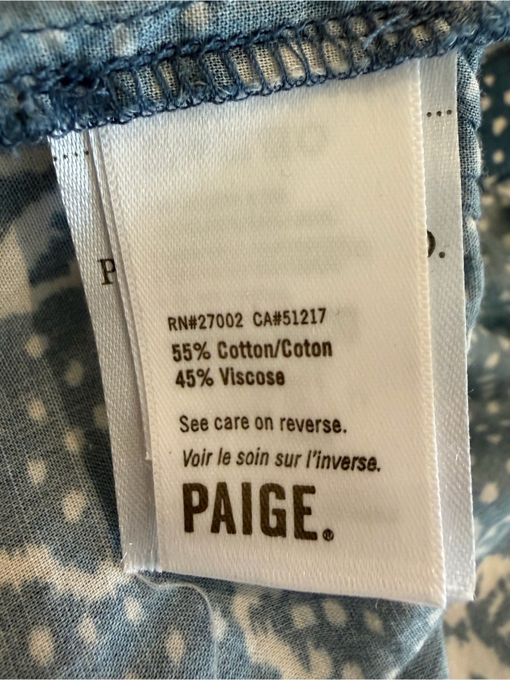 PAIGE Cayenne Blue Floral Ruffle Peplum Blouse Size Small - Picture 7 of 7